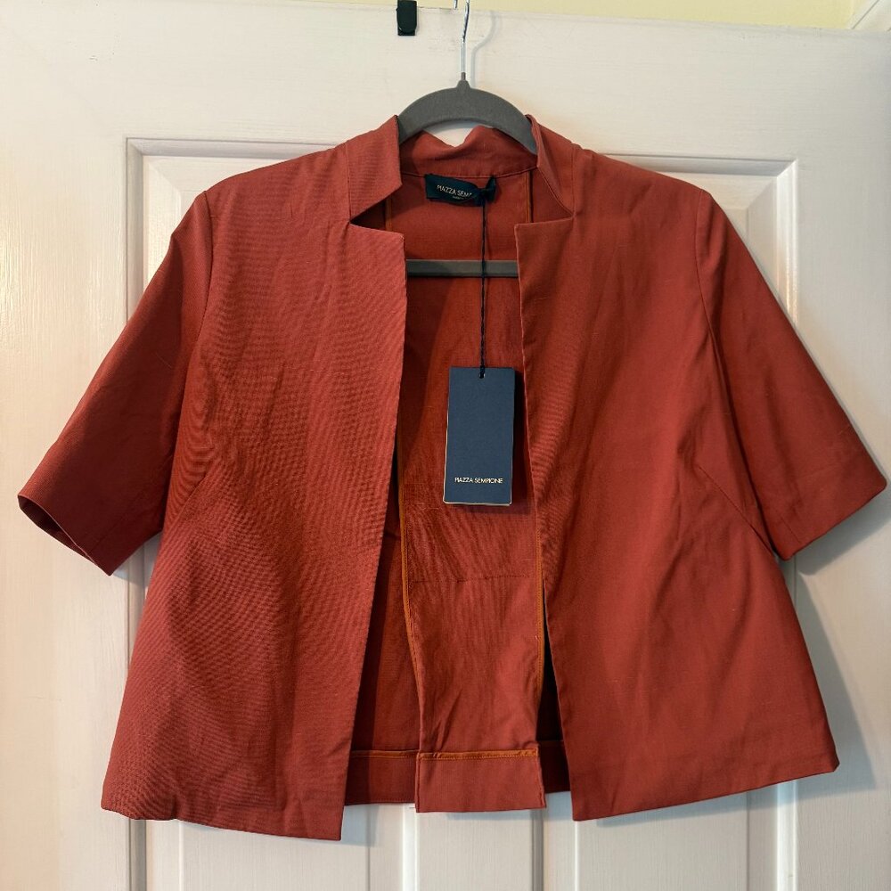 Piazza Sempione Short Jacket Burnt Orange NWT. Size Italian 40 or Small.
